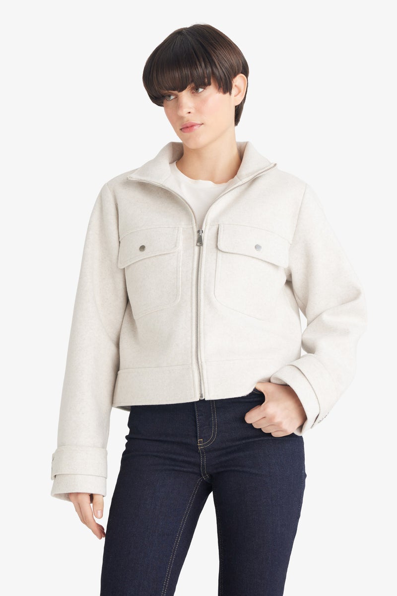 DeFacto Beige Woman Regular Fit Cachet Jacket Casual - Image 3
